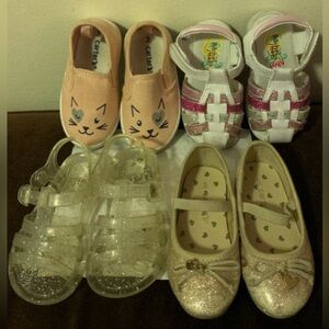 Carter's Peach Cat Slip-On Shoes and Glitter Sandals Set